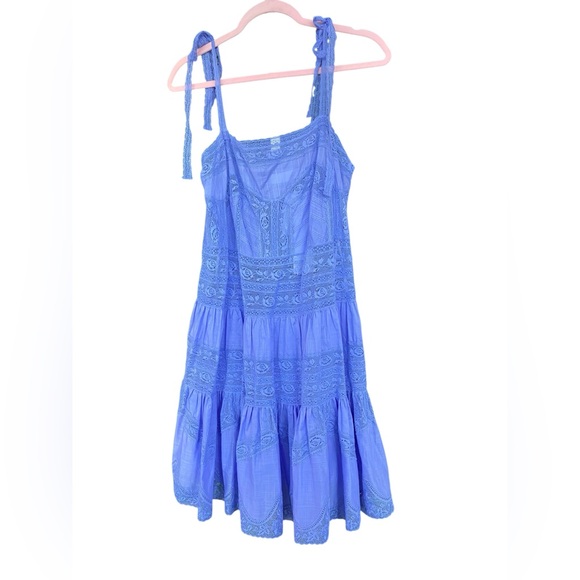 Z Zimmermann COCO LACE-TRIMMED COTTON-VOILE DRESS IN Jacaranda BLUE - Picture 4 of 11